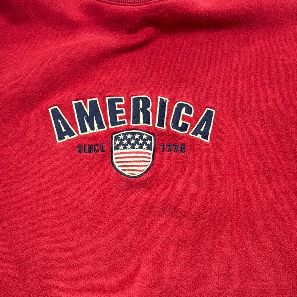 Croft & Barrow Red Crewneck Cozy Fleece vintage size large c&b sweatshirt shirt - Picture 3 of 6